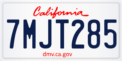 CA license plate 7MJT285