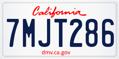CA license plate 7MJT286