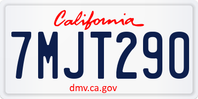 CA license plate 7MJT290