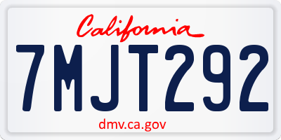 CA license plate 7MJT292