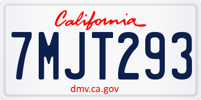 CA license plate 7MJT293