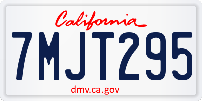 CA license plate 7MJT295