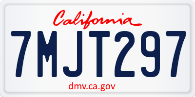 CA license plate 7MJT297