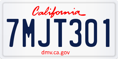 CA license plate 7MJT301