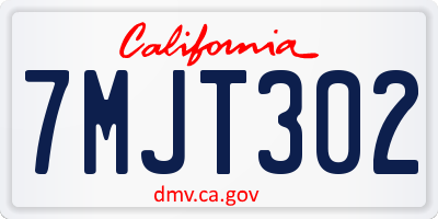 CA license plate 7MJT302