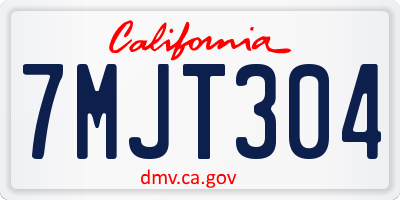 CA license plate 7MJT304