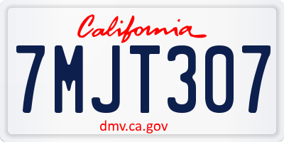 CA license plate 7MJT307