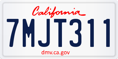 CA license plate 7MJT311