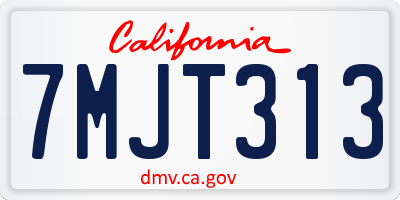 CA license plate 7MJT313