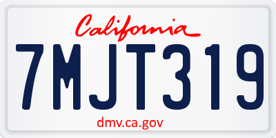 CA license plate 7MJT319
