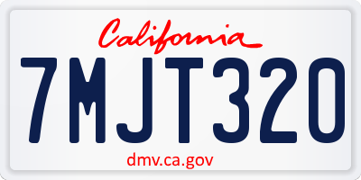 CA license plate 7MJT320