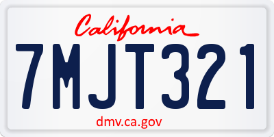 CA license plate 7MJT321