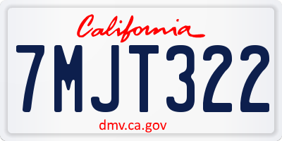 CA license plate 7MJT322