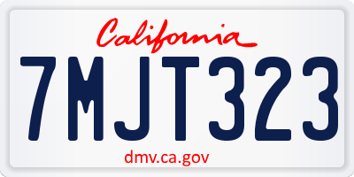 CA license plate 7MJT323