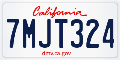 CA license plate 7MJT324