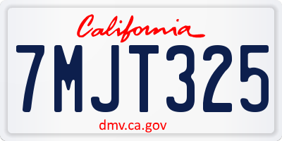 CA license plate 7MJT325