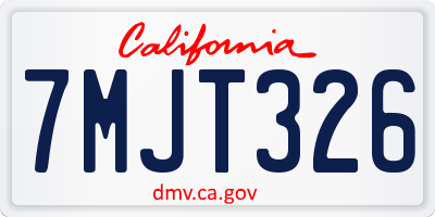 CA license plate 7MJT326