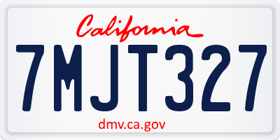 CA license plate 7MJT327