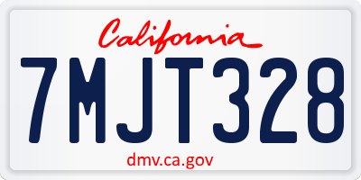 CA license plate 7MJT328