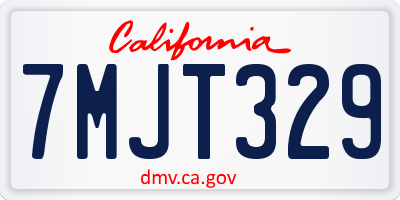CA license plate 7MJT329