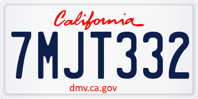 CA license plate 7MJT332