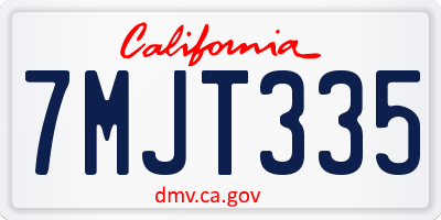 CA license plate 7MJT335