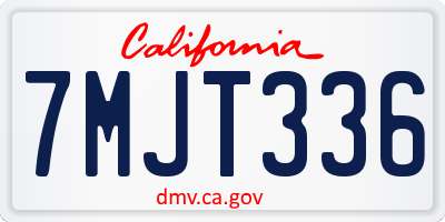 CA license plate 7MJT336