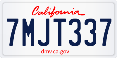 CA license plate 7MJT337