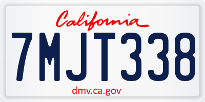 CA license plate 7MJT338