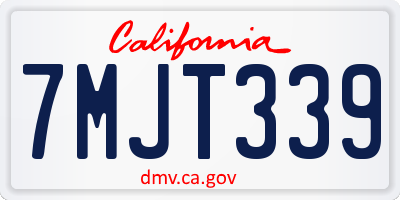 CA license plate 7MJT339