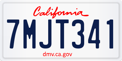 CA license plate 7MJT341