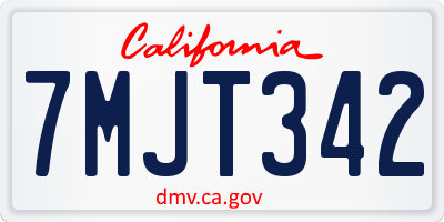 CA license plate 7MJT342