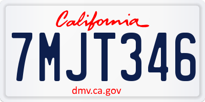 CA license plate 7MJT346