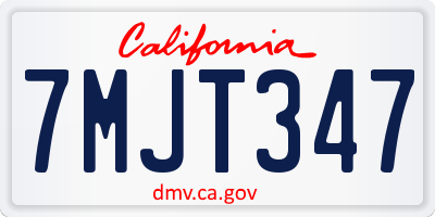 CA license plate 7MJT347
