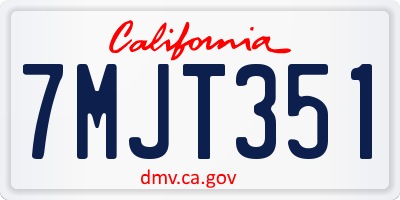 CA license plate 7MJT351