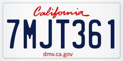 CA license plate 7MJT361