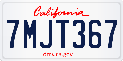 CA license plate 7MJT367