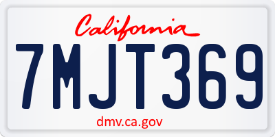 CA license plate 7MJT369