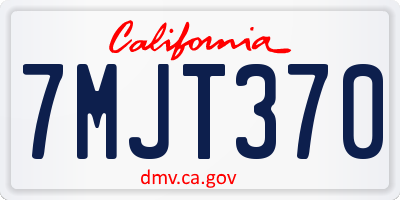 CA license plate 7MJT370
