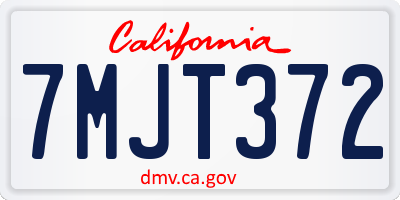 CA license plate 7MJT372