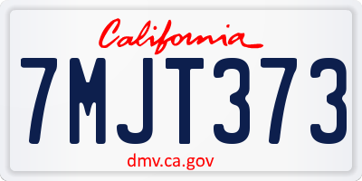 CA license plate 7MJT373