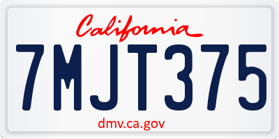 CA license plate 7MJT375