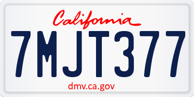 CA license plate 7MJT377