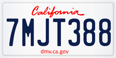 CA license plate 7MJT388