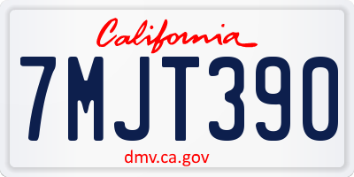 CA license plate 7MJT390