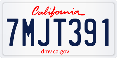 CA license plate 7MJT391