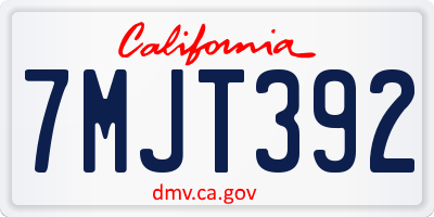 CA license plate 7MJT392