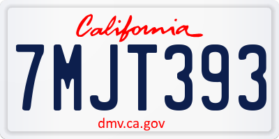 CA license plate 7MJT393