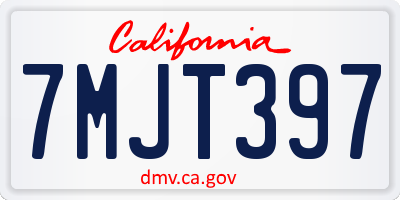CA license plate 7MJT397