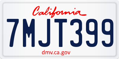 CA license plate 7MJT399